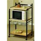 Acme Kitchen Cart Casual Style in Black and Natural Finish