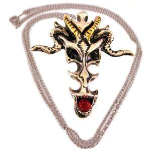  Dragon Skull Two Tone Pendant / Necklace Talisman Jewelry
