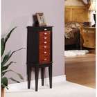 Wildon Home Southport Six Drawer Jewelry Armoire in Brown and Black