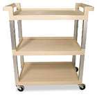 ShopZeus 3 Shelf Service Cart w/Brushed Aluminum Upright