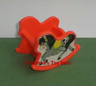 Vintage Fisher Price Little People #761 Nursery Red ROCKING HORSE 