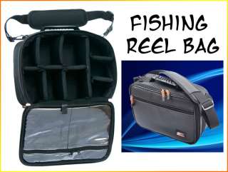 New Black Fishing Reel Bag Detachable Cushioned inside Bulkhead  