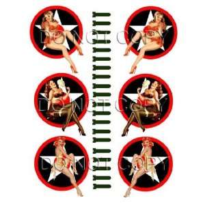  Black Military Star Roundel Pinup Decal # 279 Musical 
