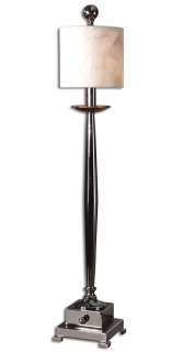 Buffet Floor Lamp in Black Chrome Metal Finish with An  