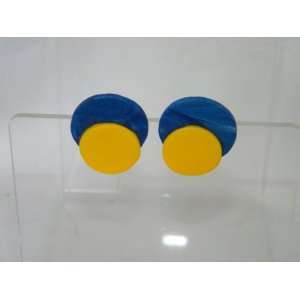  Polymer Fimo Clay Artisan Handmade Earrings 1509 Blue 