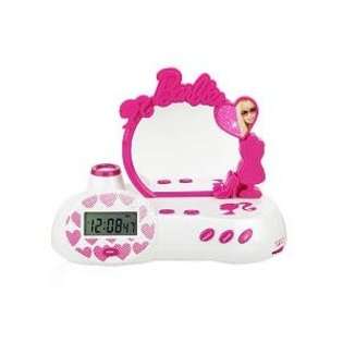 Digital Blue Barbie Alarm Clock with Mirror 