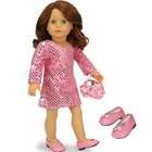   Set Fits American Girl Dolls of Sequin Doll Dress in Pink, Purse
