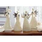   Set of 4 White Abstract Fluid Form Angel Christmas Table Toppers 11