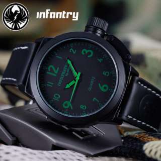   Fashion Men ARMY Military Sport Leather Wrist Quartz Watch +Gift Box