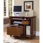   Arts and Crafts Compact Office Cabinet in Cottage Oak   Finish Black
