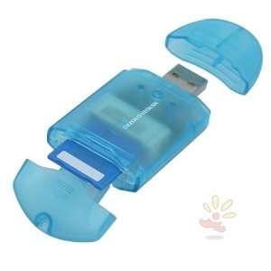 Clear Blue Memory Stick Pro / Pro Duo Memory Card to USB 2.0 Adapter 
