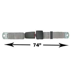   Seat Belt, Grey, 74 Inch Length, with End Release Button Automotive
