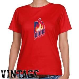  NCAA UIC Flames Ladies Red Distressed Logo Vintage Classic 