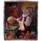   Santa Checking Christmas List Holiday Tapestry Throw Blanket 50 x 60