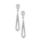 JewelryWeb 14k White Diamond Cut Drop Earrings