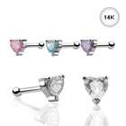 WickedBodyJewelz   Nose Studs 14KT White Gold Nose Stud with Pink 3mm 