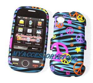   R631c Messager Touch Peace Zebra Blue Rubberized Hard Phone Case Cover