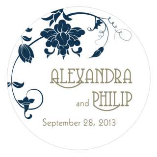 50cts WEDDING FAVOR PERSONALIZED ROUND STICKERS DECALS 068180023455 