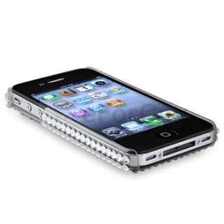 Silver Rhinestone Bling Hard Case Cover For iPhone 4 4S 4G 4GS 4G 