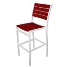   European Outdoor Bar Dining Chair   Candy Apple Red with White Frame