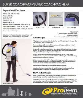 ProTeam CoachVac Backpack Vacuum (100643)  
