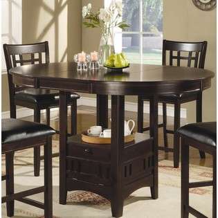   Height Dining Table Extension Leaf Dark Cappuccino Finish 