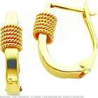 findingking 14k yellow gold rope hinged earrings ear jewelry