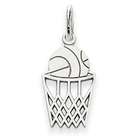 Jewelry Adviser charms 14k White Gold Basketball Charm