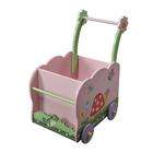 Teamson Kids Magic Garden Hand Painted Push Cart With Wheels