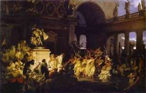 Roman Orgy in the Time of Caesars Siemiradzki oil repro  