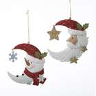 KSA Club Pack of 12 Snowman and Santa Claus Moon Head Christmas 
