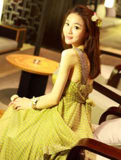 Elegant Women Deep V Layers Irregular Hem Chiffon Maxi Long Dress 3 