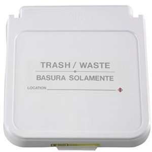  Receptacle Label, Trash/Waste   Gray Lettering, pack of 5 