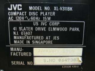 JVC XL V311 CD Player Stereo  
