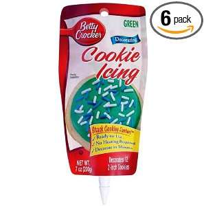 Betty Crocker Decorating Cookie Icing, Green, 7 Ounce Pouch (Pack of 6 