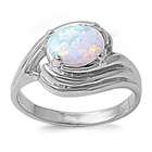 white opal clear cz ring face height 9mm size 5