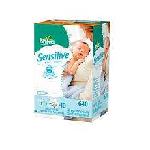 Pampers Soft Care Sensitive Baby Wipes Tub plus Refills   640 Count 