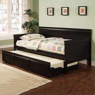   Transitional with Trundle Wood Daybed in Black Finish by Coaster