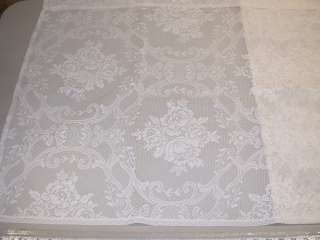 Lace Tier Panel Curtains ~ Cameo Rose ~ Cream ~ 90 W x 26 L  