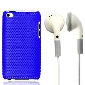  Blue Perforated Mesh Rubberized Hard Skin Back Cover Case 