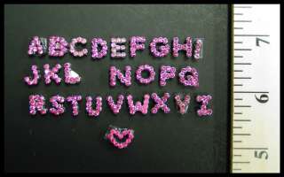 The Bead Shop ~ 6mm Alphabet Letter Silver/ Pink Rhinestone 
