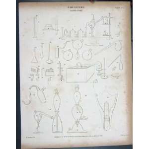  ANTIQUE PRINT 1812 CHEMISTRY LABORATORY DIAGRAMS LOWRY 