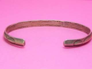 NANAS Vintage Sterling Silver Navajo Southwestern Cuff Bracelet 