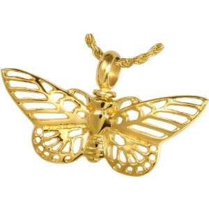  Pet Cremation Jewelry Stainless Steel Gilded Butterfly 