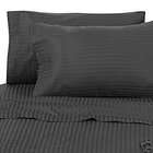   500 Thread Count 100% Egyptian Cotton STRIPED Black Queen Fitted Sheet