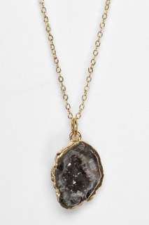 UrbanOutfitters  Delicate Agate Slice Pendant Necklace