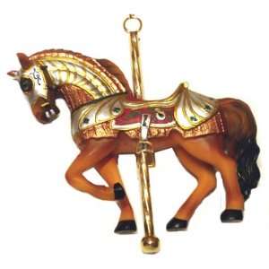   Brown Carousel Horse Christmas Ornament 