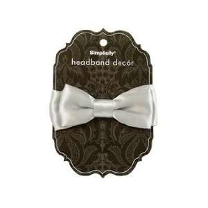  Simplicity Headband Decor Bow Satin Silver Beauty