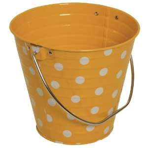  Yellow with Small White Dots Small Colorful Metal Pail Buckets 