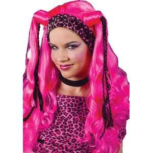  Wig Deluxe Pink Braided Diva Fashion with Pink Leopard 